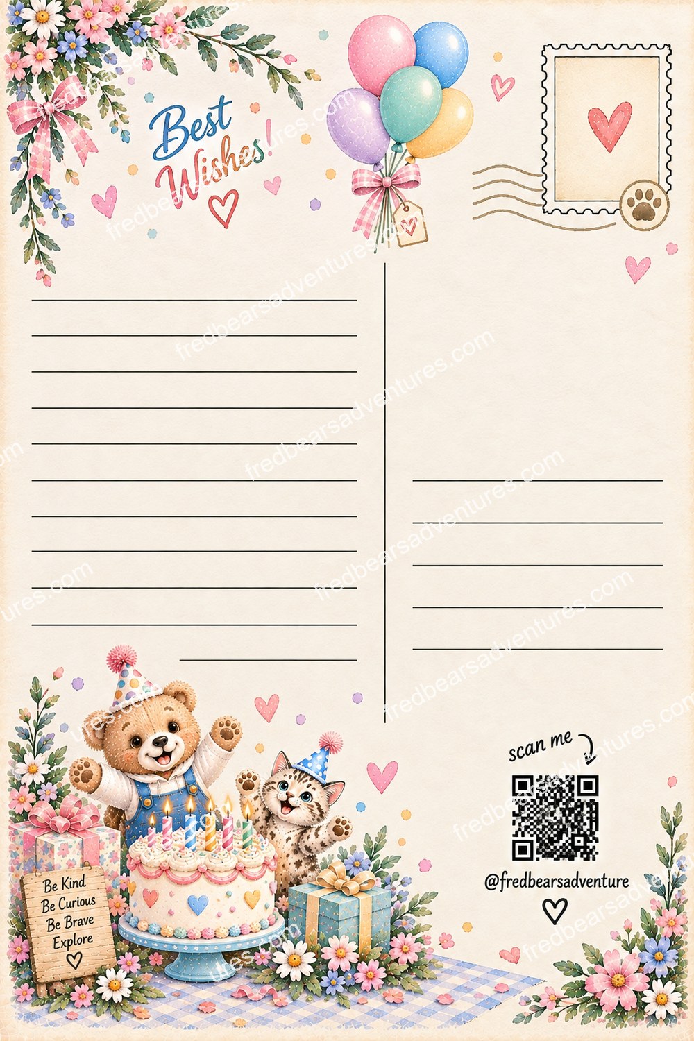 Birthday Celebration Postcard — back